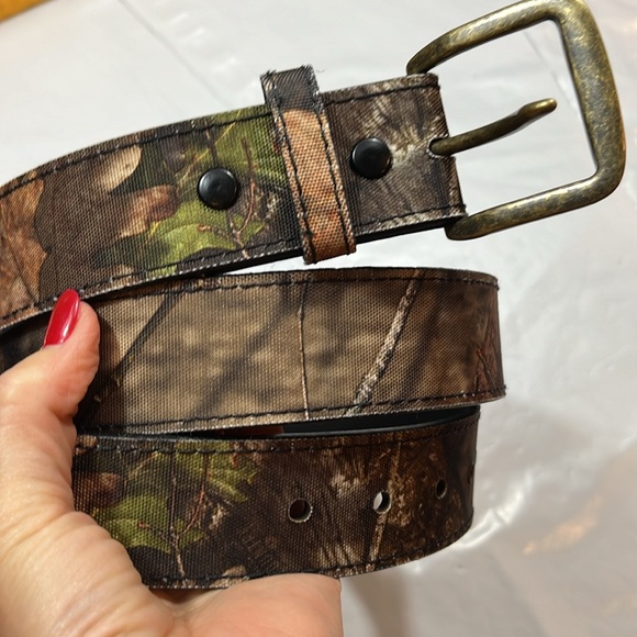 Unbranded Other - Camo leather tan brown Belt Size 38-42” removable buckle Mexico made country 40
